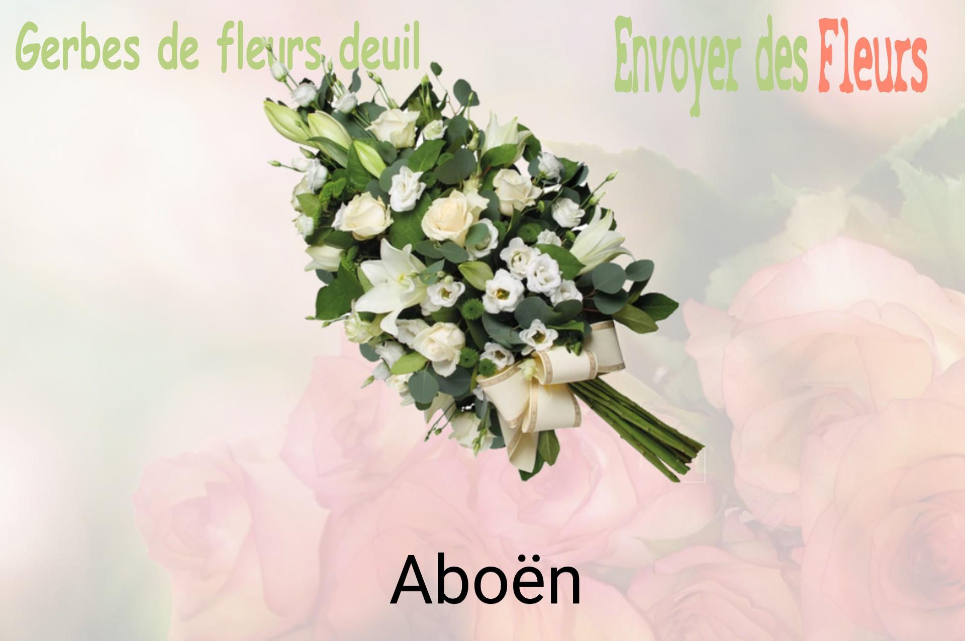 Gerbe de fleurs de deuil livrée à Aboën